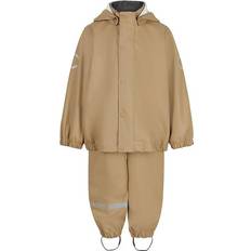 Beige Regnsæt Børnetøj Mikk-Line Rainwear Jacket And Pants - Lark (33144)