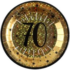 Santex Paptallerkener 70 År Birthday Party Guld