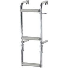 Fällbar badstege polerat rostfritt stål, 3 steg 1 2 70.5 cm, 23.5 cm