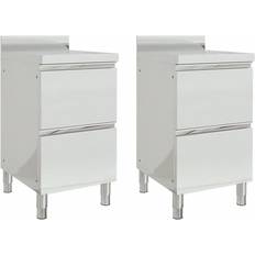 Meubles de Cuisine vidaXL Armoires de cuisine commerciale avec 2 tiroirs 2 pcs Inox