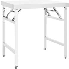 vidaXL De Travail Pliable De Cuisine 85 x 60 x 80 cm Acier Inoxydable Table à roulettes