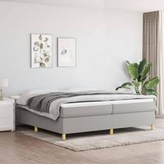 vidaXL De Gris Claro 200x200 cm Cama con Estructura