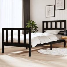 vidaXL black, 90 Solid Bed Frame