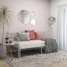 Lits et Matelas vidaXL Cadre de Canapélit Extensible Blanc Métal 90x200 cm - A Lattes Contemporain