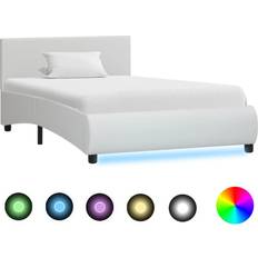 vidaXL Bedframe Met LED Kunstleer 90x200 cm Wit