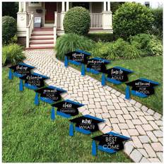 Blue Party Decorations Big Dot of Happiness Blue Graduation Lawn Decorations 10 Piece