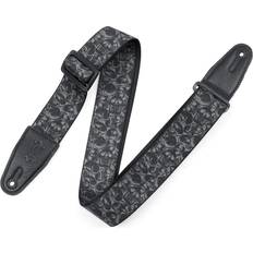 Guitar Strap Black & Grey Skulls