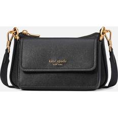 Kate Spade Womens Black Brand-plaque Leather Cross-body bag