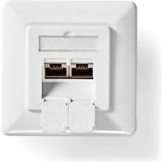 Dataudtag rj45 Nedis Dataudtag Vægboks 2x RJ45 Cat6 Hvid