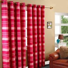 Pink - Stripes Curtains Homescapes Cotton Morocco Striped Pink