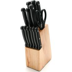 Cuchillos de cocina Gräwe Messerblock Classic 14-teilig Kochmesserset Schwarzer Griff