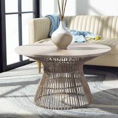 Round gray coffee table Safavieh Whent Round Coffee Table