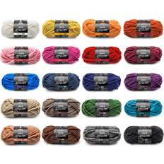 Arteza 100% Worsted Acrylic Yarn Multi Pack Dark Colors Mini Pack of 20