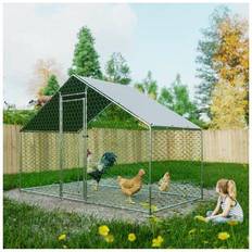 FoxHunter In Animal Metal Hutch Chicken Run Cage Hammered