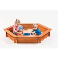Sandbox Toys Creative Cedar Designs Hexagon Sandbox with Seat Boards