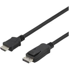 Kabler Deltaco Displayport To Hdmi Cable, 4k30hz, 2m, Black