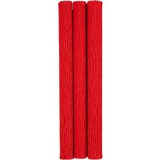 Röda Silkes- & Kräppapper Creativ Company Crepe Paper, 25x60 cm, Crêpe ratio: 180% 105 g, red, 3 sheet/ 1 pack