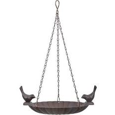 Esschert Design - Mangiatoia Per Uccelli Da Appendere Con Uccello Decorativo 2 Uccelli