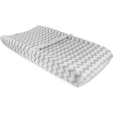 Ely's & Co. Grey Chevron Plush Velvet Changing Pad Cover