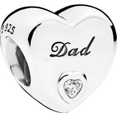 Ciondoli e Pendenti Pandora Dad's Love Charm - Silver/Transparent