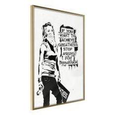 Artgeist Plakat Girl with Graffiti 20 x 30 cm Guldramme Billede