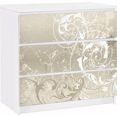 Papel Cajas de almacenamiento Papier Adhésif Pour Meuble Malm Commode 3x Tiroirs Mother Of Pearl Ornament Design Caja de almacenamiento