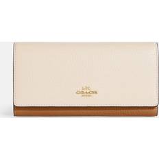 Coach Multicolored Wallets Coach Slim Trifold In Colorblock - Beige