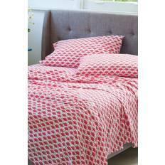 Red Bed Sheets Novogratz Single, Long Stem Lotus Fitted Bed Sheet Red