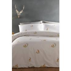 Portfolio Home Deer Single Duvet Cover White, Grey, Brown