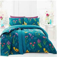 Textiles Dreams & Drapes Single Dreams Drapes Ingrid Floral Duvet Cover Blue, Green