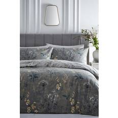 Portfolio Home Florette Moss Double Duvet Cover Green, Grey