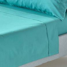 Egyptian Cotton Bed Sheets Homescapes Super-King, Teal 200 Thread Count Bed Sheet Turquoise