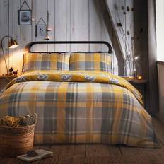 Textiles Dreams & Drapes Colville Check Ochre Duvet Cover Yellow
