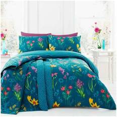 Dreams & Drapes Double Dreams Drapes Ingrid Floral Duvet Cover Green, Blue, Turquoise