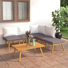 vidaXL 5-tlg Garten-Lounge-Set mit Kissen Massivholz Akazie Lounge-Set
