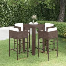 vidaXL 5-tlg. Gartenbar-Set Bargruppe, 1 Tisch einschl. 4 Stühle