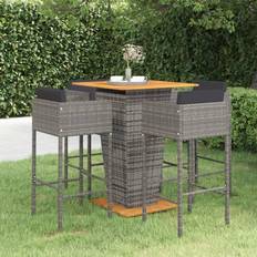 vidaXL Set muebles jardín 5 pzas y cojines ratán sintético Conjunto de Bar Exterior