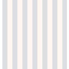 Norwall ST36900 1.25" Regency Stripe PrePasted Wallpaper, Light Beige, Pale Blue, Blue, Sea Blue