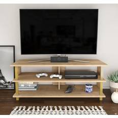 Gold Benches Decorotika Gold Colour/Oak Pattern DECOROTIKA TV Bench