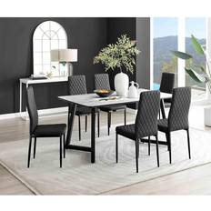 Black Dining Sets Box Carson White Marble Dining Set