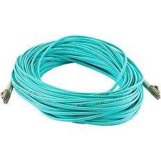 Monoprice Fiber Optic Cable 30 Meter Aqua LC to LC OM3 50/125 Type 10Gb Duplex