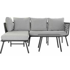 Dkd Home Decor Black Metal Aluminium Rope Sofa 30 x 40 cm Garden Bench