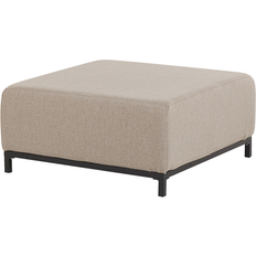 Beliani Tabourets d'extérieur Beliani Pouf Ottoman de Jardin Pour Beige Pieds Noirs Assise Confortable et Élégance Intemporelle