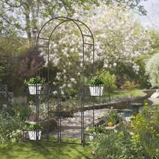 OutSunny Trellises OutSunny 7' Metal Garden Arbor, Garden Arch