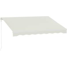 Retractable sun shade for deck OutSunny 10' Awning, Retractable Awning, UV Protection Shelter