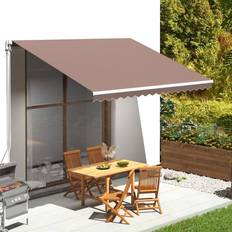 Acier Voiles d'Ombrage vidaXL Tissu de Remplacement Pour Auvent Marron 4x3 m