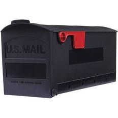 Architectural Mailboxes Patriot Plastic Post Mount Mailbox Black Medium Capacity