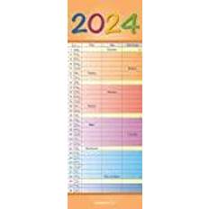 Alpha Regenbogen 2024 Slim-Notes Streifenkalender 15x42