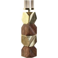 Dkd Home Decor 10 10 51,5 Krystal Gylden Brun Aluminium Mangotræ Lysestage 2stk