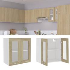 vidaXL Pensile Con Vetro Rovere Sonoma 60x31x60 cm Multistrato Mobile a Parete